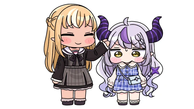 私服がかわいすぎるラプ様と、モルカーが好きすぎるかなたん

#laplus_artdesu #しらぬえ #かなたーと 