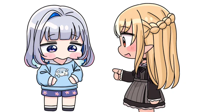 私服がかわいすぎるラプ様と、モルカーが好きすぎるかなたん

#laplus_artdesu #しらぬえ #かなたーと 