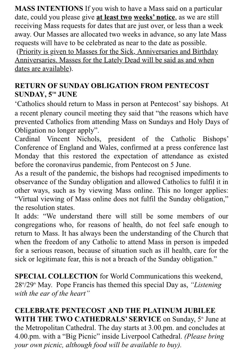 SeftonSouthDean's tweet photo. Newsletter for St Monica and St Richard’s, Bootle. https://t.co/m7Ik32iqIr