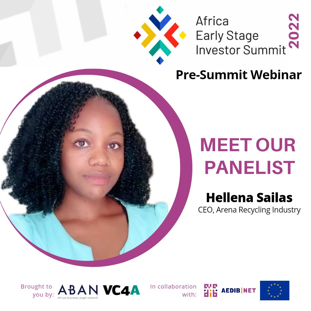 ABANAngels's tweet photo. Glad to introduce to you part of our insightful panelists, meet Hellena Sailas from Tanzania. 

Hellena is a Medical Laboratory technologist, a co-founder and CEO of Arena Recycling Industry. https://t.co/eBitopjmrW