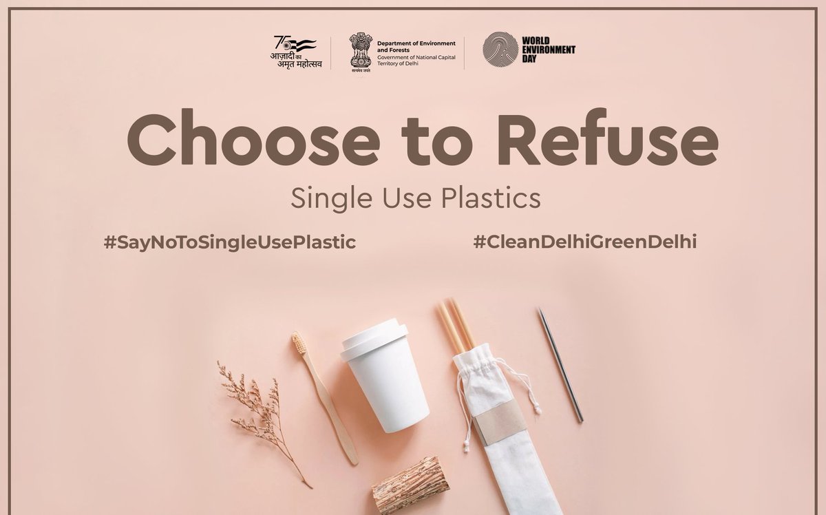 PeI_Netwerk's tweet photo. Choose to refuse #Single_use #plastics.
#SayNoToSUP #beatplasticpollution #WorldEnvironmentDay2022 #WorldEnvironmentDay #OnlyOneEarth #CleanDelhiGreenDelhi #EnvironmentDay
@Plasticsimpact @PlasticChange @jayachandran_ks @moefcc @CPCB_OFFICIAL @UNEP https://t.co/Ay8vr9bEBR