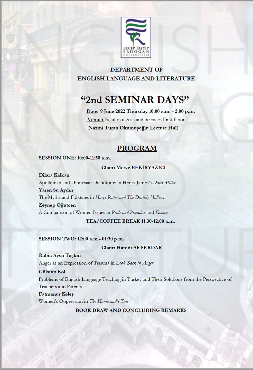 We’re super delighted to announce that the Seminar Days of our department, the first of which took place last year,  will be held on June 9 this year. You’re all invited to come over and join us.