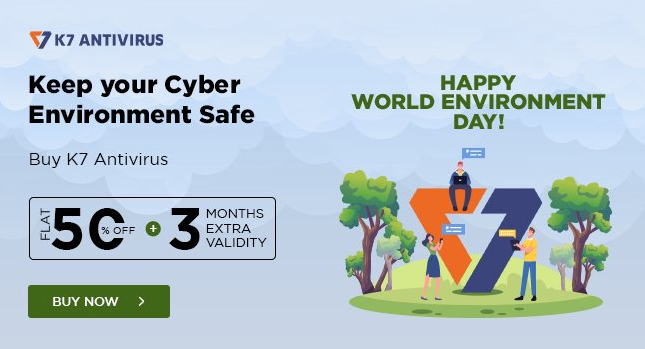 Keep your Cyberenvironment safe on #WorldEnvironmentDay. 

Confused about which is the best antivirus for you. Check out k7computing.com/in/home-users 
#Antivirus #k7antivirus #cybersecurity #bestantivirus #WorldEnvironmentDay2022
