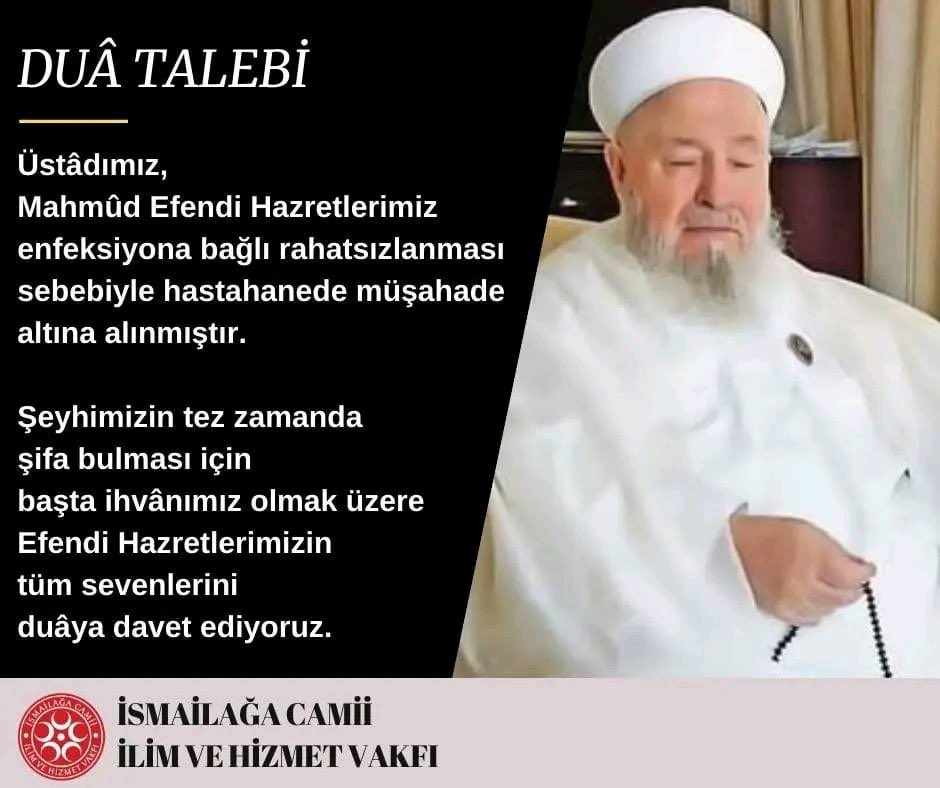 Allah Teâlâ acil şifa lutfetsin.
🤲🌺🤲
Mahmut Ustaosmanoğlu
