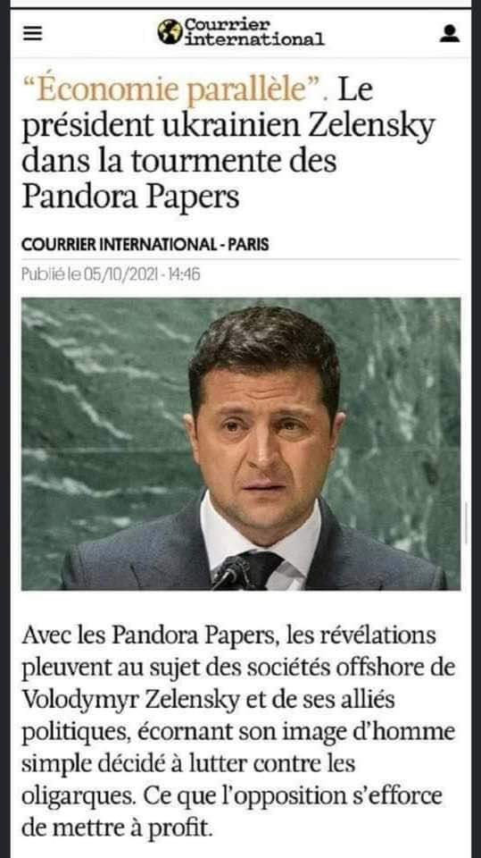 evarev1's tweet photo. Cette guerre sauve #Zelensky de la disgrâce qui le frappait suite aux révélations toutes fraîches des #PandoraPapers en octobre 2021 
Il a habilement redoré son blason et est devenu la coqueluche de tous les va-t-en guerre de la planète https://t.co/Zz4aOKEyhs
