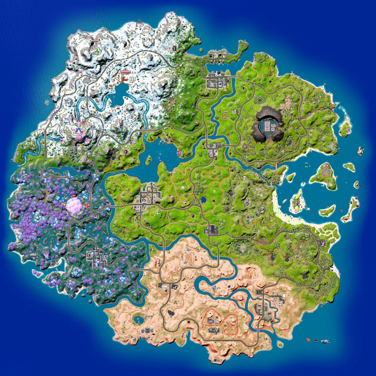 Fortnite2026's tweet photo. #Fortnite Chapter 3, Season 3 Map https://t.co/oIDLxwtst3