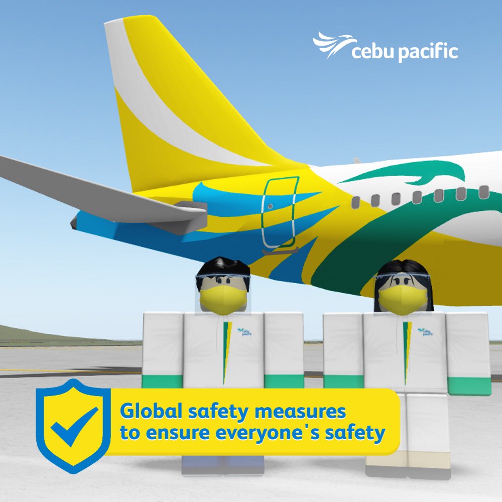 Travel with peace of mind when flying with Cebu Pacific.— We may be the fun airline, but safety continues to be our topmost priority! ✈️

Our team ensures that global safety measures are always in place to ensure everyone's safety. 😷

#MoreSmilesAhead
#JuanForFun
