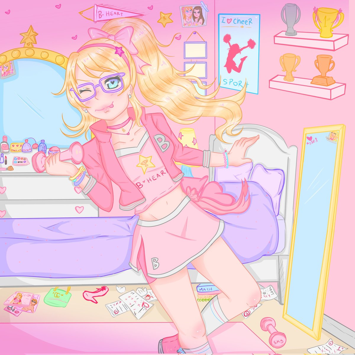 JungkatoComics's tweet photo. Capitana de las animadora con miopía, porque no solo la gente lista tiene problemas a la vista ~♡

Monita original hecha con amor https://t.co/iJ0F6Zxvjw