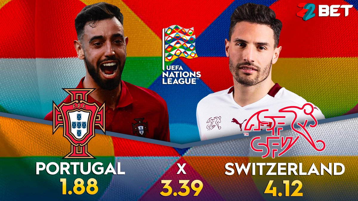 🇵🇹 Portugal and Switzerland🇨🇭 will both endeavour to claim their first wins of the Nations League at clash at the Estadio Jose Alvalade. 🏆 Santos' guys left it late to rescue a 1-1 draw against Spain, while the visitors fell to a 2-1 defeat to the Czech Republic. #22bet