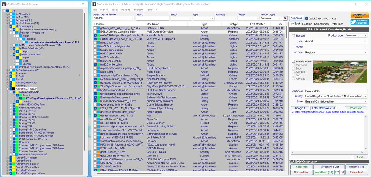 Skypat's tweet photo. #ModManFX 2.4.2.5 is available #MSFS2020 #DCS 
@flightsim_to
ModManFX 2.4 can purge #FS2020 game indexes automatically each time you install or uninstall a mod in order to improve FS2020 stability.
https://t.co/XME7T0qVTb https://t.co/ZW5KZom9m2