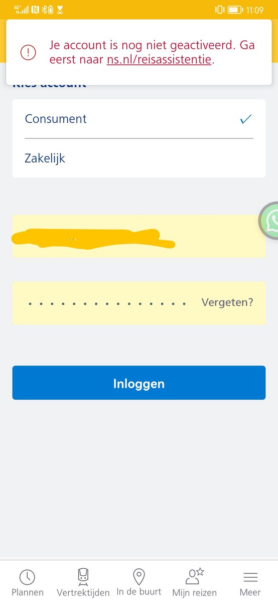 Tim098b's tweet photo. Ik kan niet inloggen, er wordt mij steeds vertelt dat mijn account niet is geactiveerd @NS_online help? https://t.co/FJ6YO4RuPJ