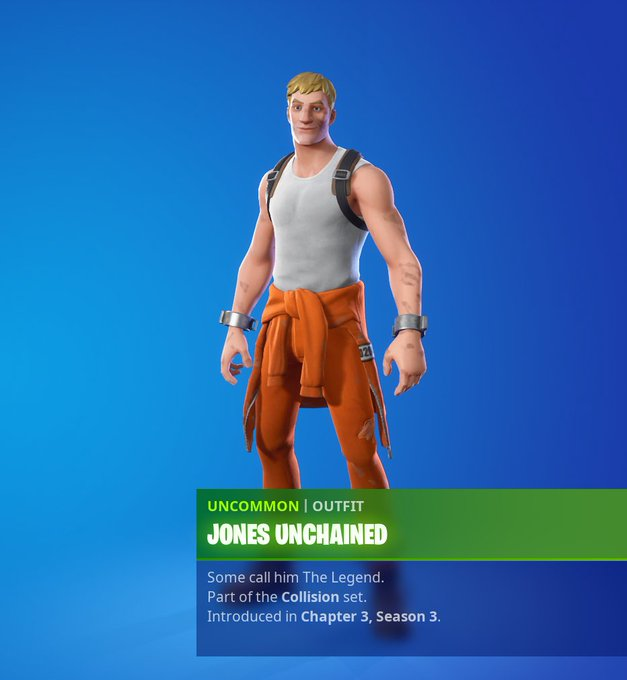 Gaming_NNews's tweet photo. Jones Unchained Skin!

#FortniteChapter3Season3 #fortnite #FortniteLeaks https://t.co/AbwhL2ouSC