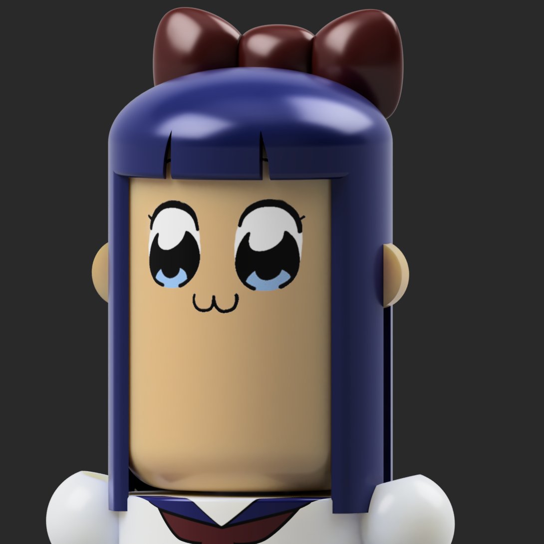 AIM_2122's tweet photo. やべー奴らの片方　その２

#3DCG  #3dmodeling #ポプテピピック #ピピ美 https://t.co/my6wbsDokQ