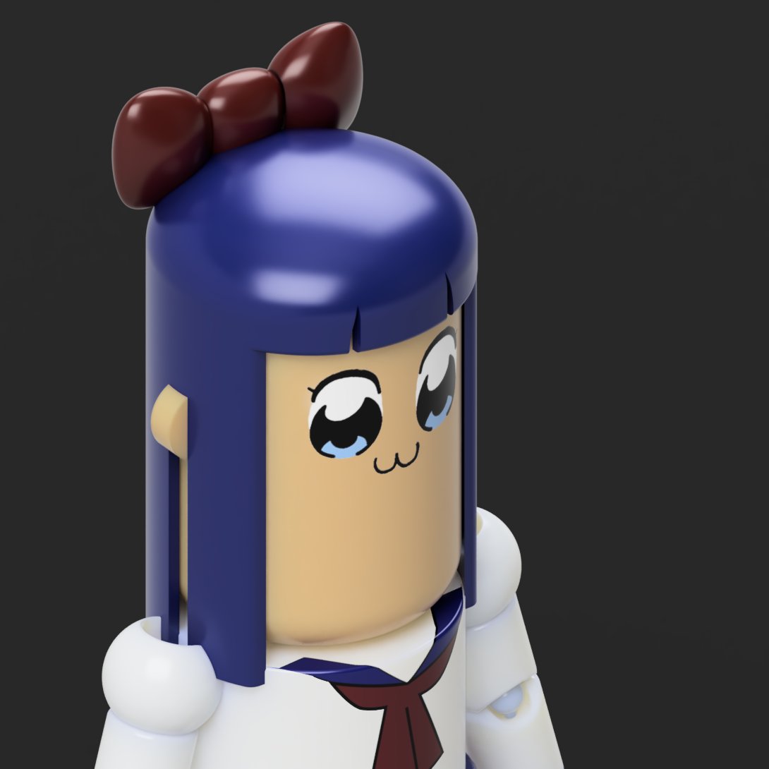 AIM_2122's tweet photo. やべー奴らの片方　その２

#3DCG  #3dmodeling #ポプテピピック #ピピ美 https://t.co/my6wbsDokQ