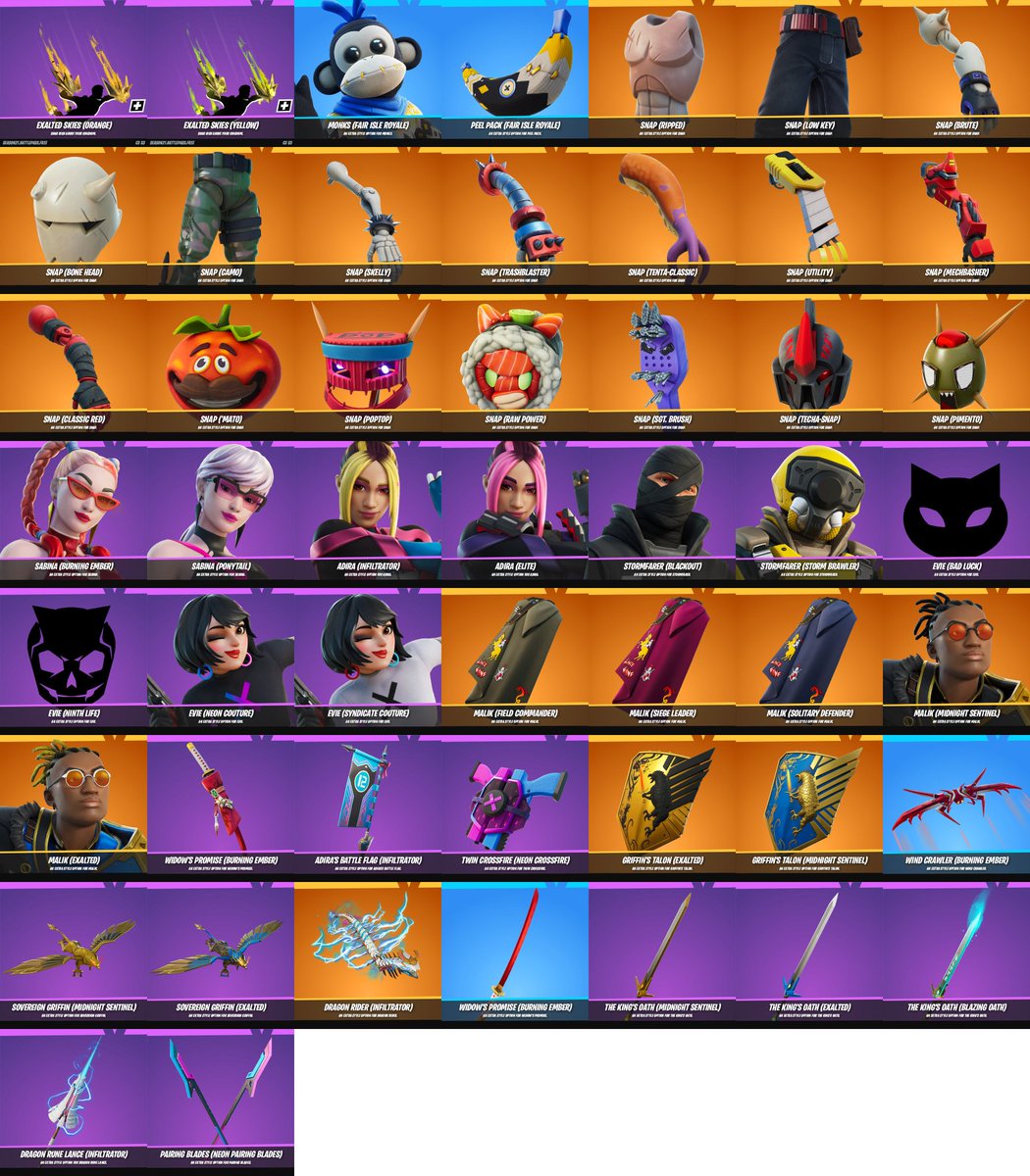 FortniteFanat19's tweet photo. New items, back blings, pickaxes, gliders  and skins. #fortnite #epicgames #new #items #backblings #pickaxes #gkiders #skins #chapter3 #season3 #leaks #leaked #fortniteleaks @FortniteGame @EpicGames https://t.co/WuulPngRAV