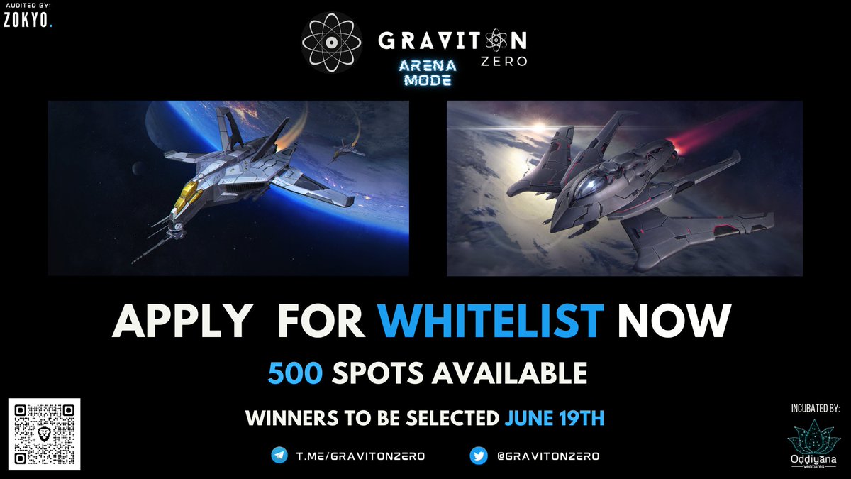 GravitonZero's tweet photo. Evening Pilots

Apply for WHITELIST Now - 500 Spots Available!

@GravitonZero Alpha Ship release and Arena Mode COMING SOON!

Fill in the Google Form Below 👇
https://t.co/iGG3aYMuHt

#ByGamer4Gamers #Whitelist #NFT #NFTGaming #NFTWhitelist #Metaverse #Play2Earn #COMINGSOON https://t.co/RgjBkfc7rH