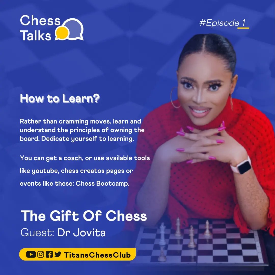titanschessclub's tweet photo. In case you missed the Twitter Space with @docjovita on Friday, here's some excerpts from the #ChessTalks...
What else did you learn? - Comment Below!
You can always still listen to the replay on our Twitter page @titanschessclub https://t.co/vieY2rCBMk