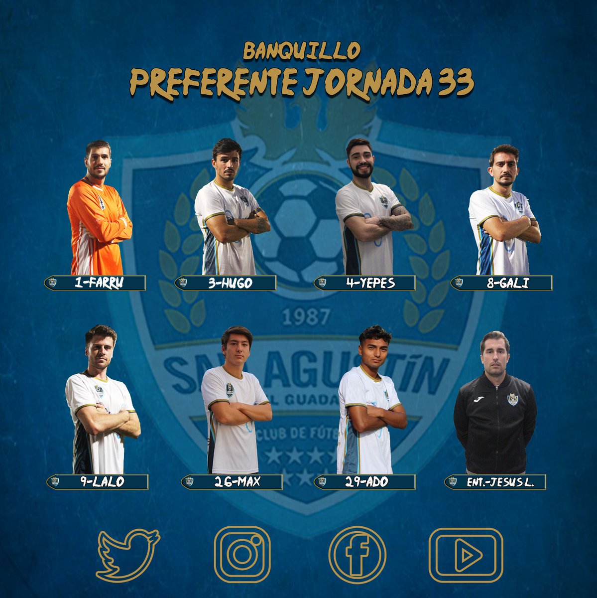 CF_SanAgustin's tweet image. Primer Equipo

⏰ XI INICIAL

Penúltima jornada para pelear por nuestro sueño.

@UDSanse "B" 0-0 @CF_SanAgustin 

#LaHoraSanAgus