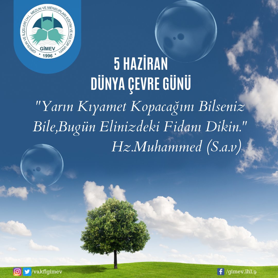 vakfigimev's tweet photo. "Yarın Kıyamet Kopacağını Bilseniz Bile,Bugün Elinizdeki Fidanı Dikin." Hz.Muhammed (S.a.v.) 
#çevre #doğa #ağaç #doğayısevyeşilikoru #hadis https://t.co/Xv4xCez0Aa