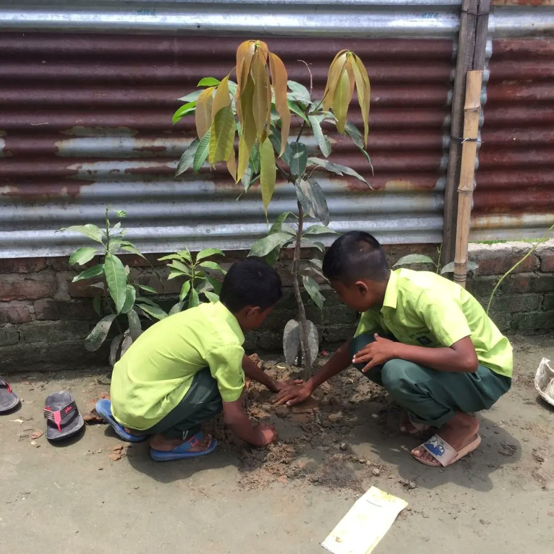 aponfbd's tweet photo. Tree plantation by APON school students.  #WED2022
#OnlyOneEarth https://t.co/qmmL0vcpFC