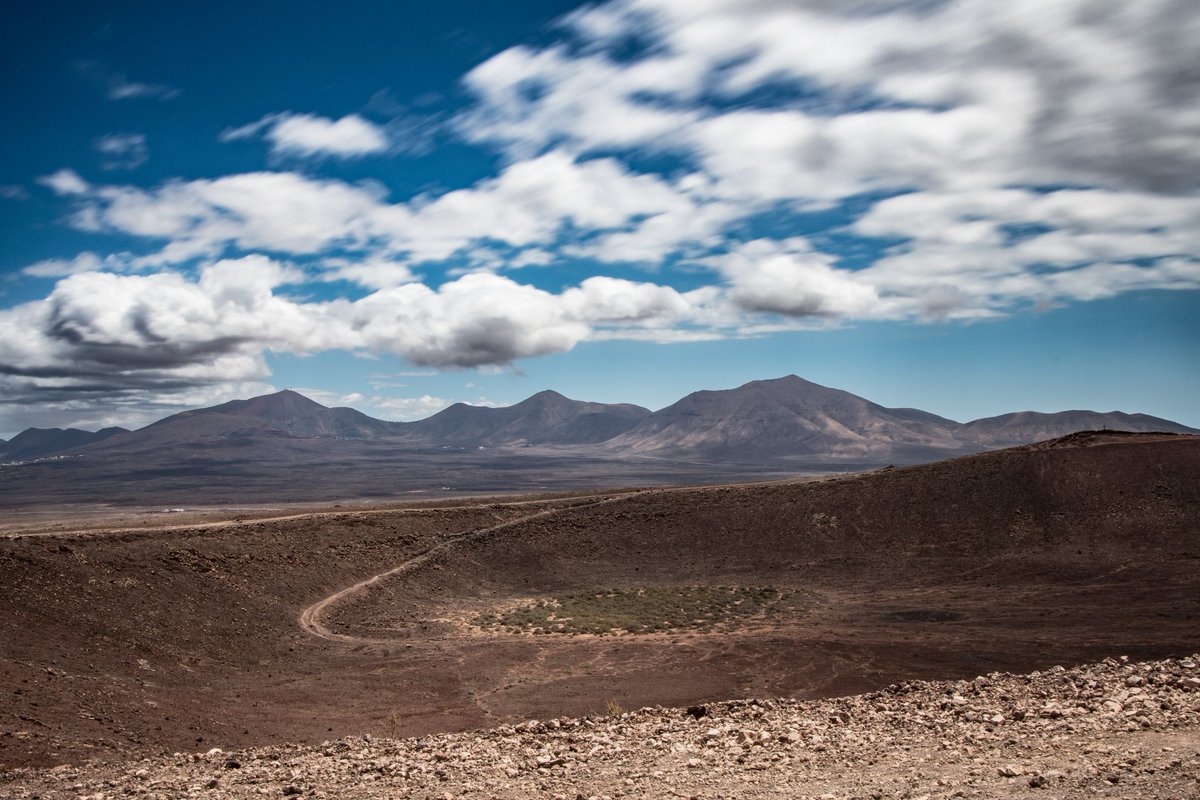 Great view across the crater of Mount Rosa volcano, Lazarote.