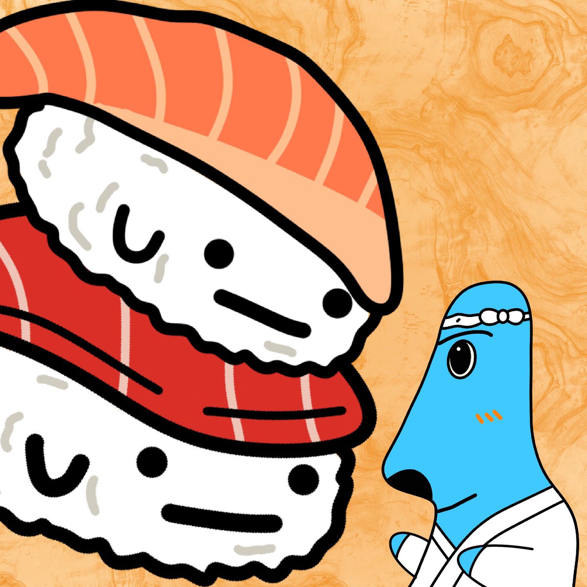 ちょっと残念な鼻による
1500フォロワー記念
コラボ企画10弾🥳🥳

<a href="/ItamaeSushiNFT/">Itamae Sushi/いたまえずし@NFT_artist</a> さんとです！
題名
「ヘイ！いっしゃい！」

条件🥸
👃🏼<a href="/ItamaeSushiNFT/">Itamae Sushi/いたまえずし@NFT_artist</a> さんをフォロー
👃🏼投稿にRTと❤️

〆切6/7

1名様にプレゼント！
いたまえずしさんの作品⬇️
linktr.ee/itamaesushi_nft