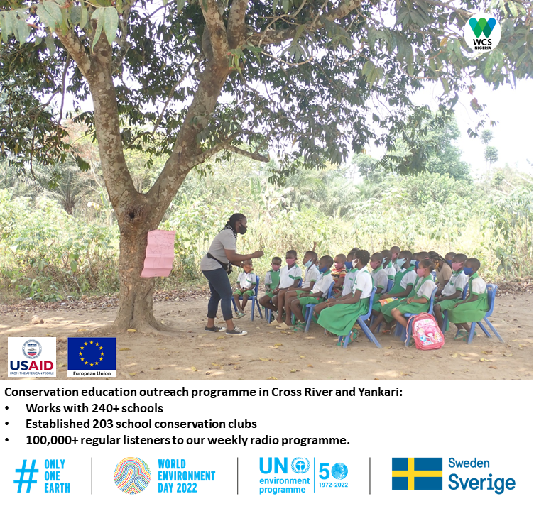 WCS_Nigeria's tweet photo. Working with our partners @USAIDNigeria @EUinNigeria @FMEnvng and @NigeriaParks we are growing an army of environmental champions for the future.  But we need to do more to protect the remaining forests so that our children inherit a world worth fighting for.
#OnlyOneEarth https://t.co/B3VIHbk5Z0
