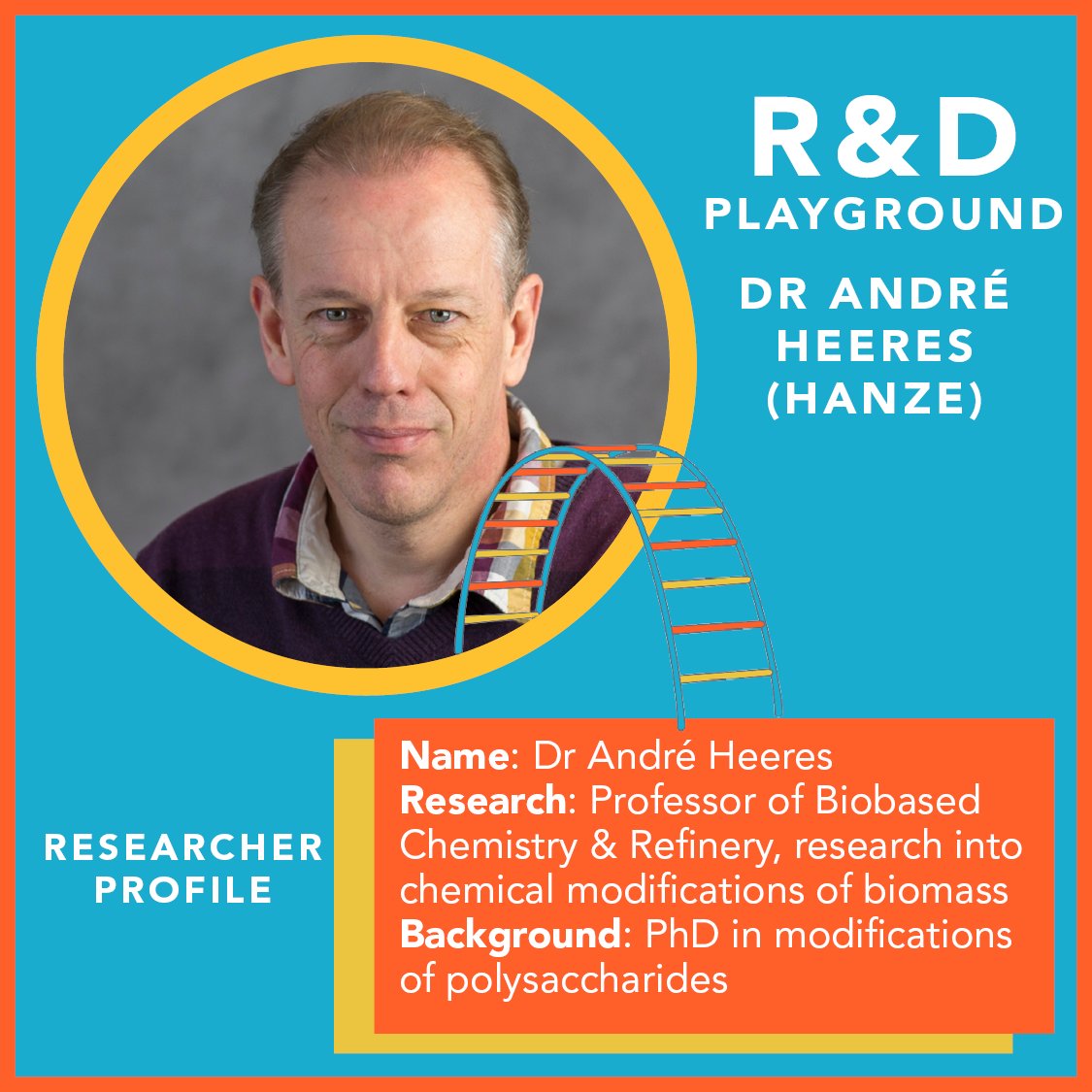 Meet André Heeres at the R&amp;D Playground on June 9th! He will be sharing his insights about Biomass as sustainable carbon source.
3.00 p.m. - 5.30 p.m. at the FC Groningen Euroborg stadium, Boumaboulevard 41 Groningen. :Registration Form R&amp;D Playground |... bit.ly/3mbd0DE