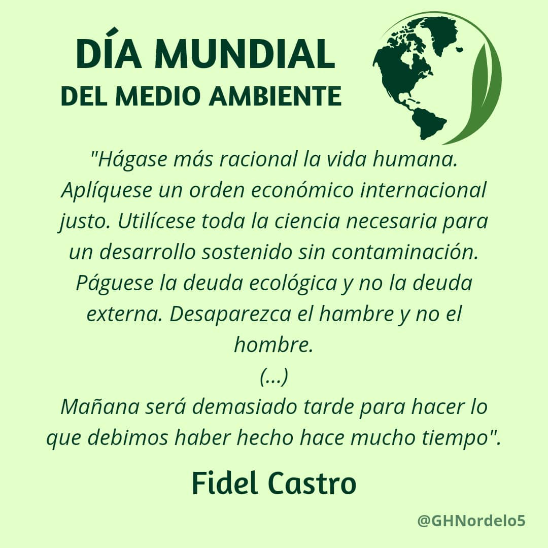 GHNordelo5's tweet photo. Celebramos el #DiaMundialDelMedioAmbiente #Cuba #CDRCuba #UnaSolaTierra #SomosDelBarrio https://t.co/06nwJGfoX1