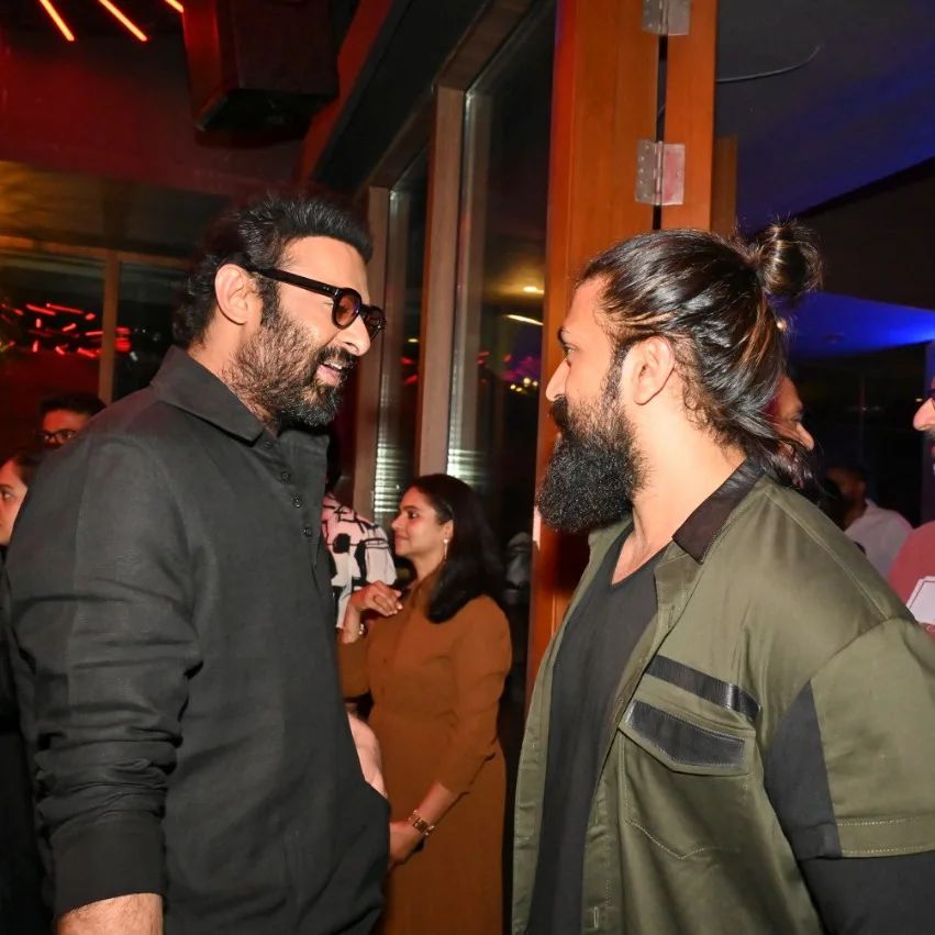 Prabhas parties with KGF star Yash and Prashanth Neel as film completes 50 days. Inside pics - Movies News