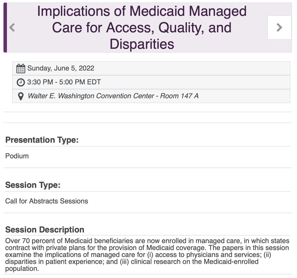 wschpero's tweet photo. Happening now @AcademyHealth #ARM15 — a fantastic and important session on Medicaid managed care featuring:
@AvitalLMD (@NCSP_Yale)
@sam_auty (@BUSPH_HLPM)
@KevinHNguyen18 (@BrownHSPP)
@Kwon93Kwon (@HPM_PittPubHlth)
With discussion by @shaferpr and yours truly.
Come join us! https://t.co/35Ot8nAApZ