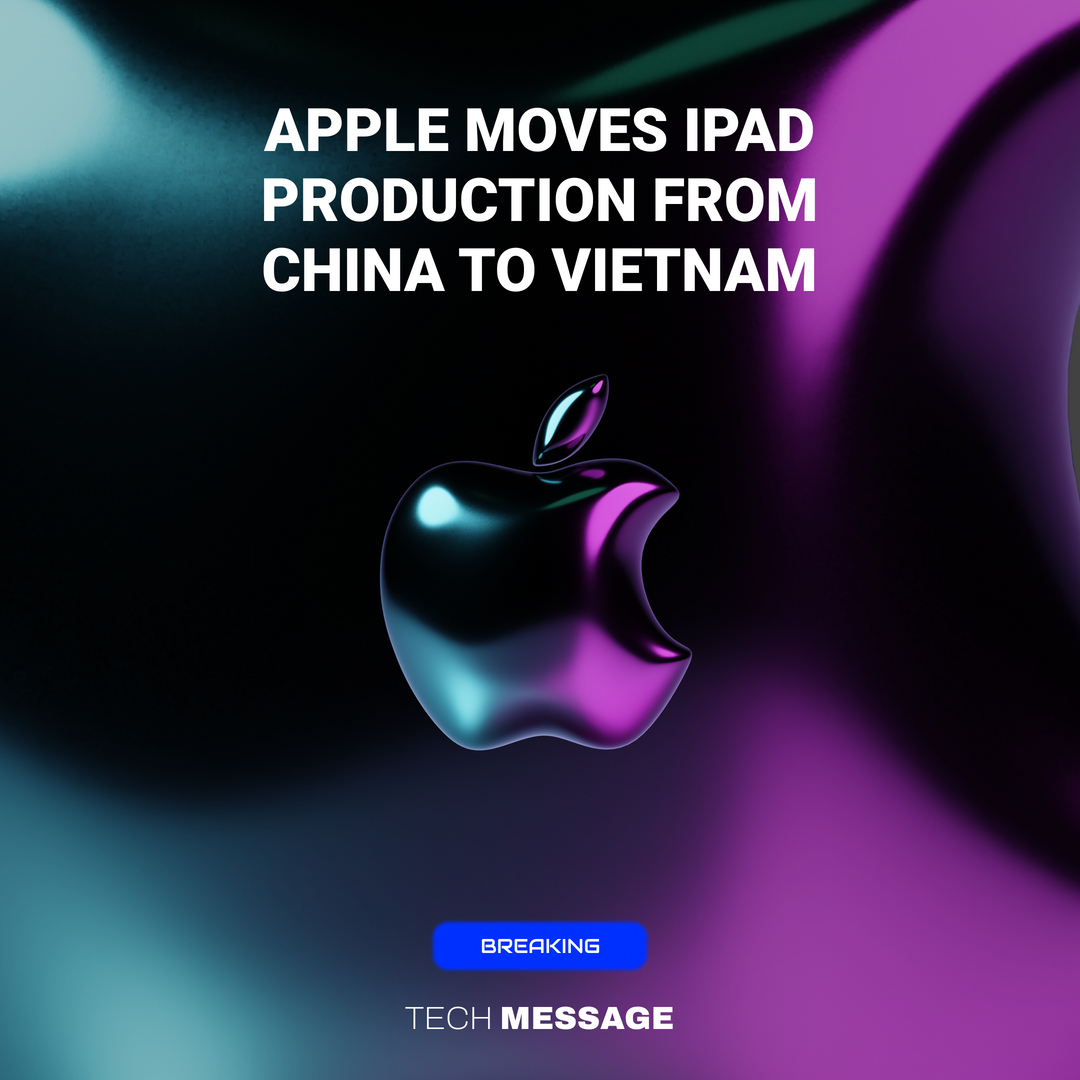 techmessageco's tweet image. Apple is moving parts of the iPad production from china to vietnam due to Chinese lockdowns. This could be a great sign for the further developing Vietnam.