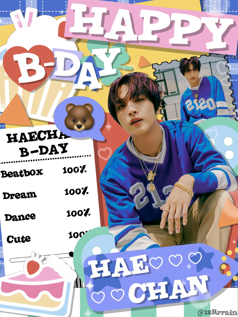 12Rrrain's tweet photo. ★🎂 ⋆｡˚Haechanੈ✩‧₊˚📸🎼 🅱️-d@y🐻🫧 ·͜·♡ 

#HAPPYHAECHANDAY #HAECHAN #artworkอซทซ 🐻#23SummerswithHaechan #동혁아_스물셋_해찬이를_잘부탁해 https://t.co/DpZa0cW4GO