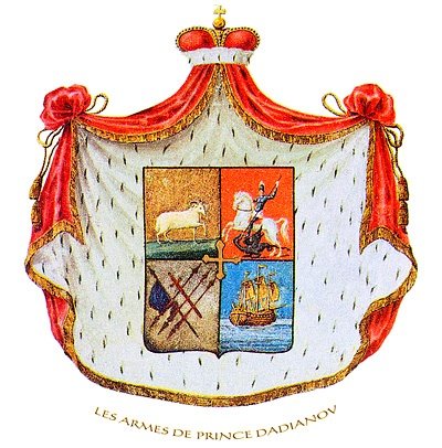 Sausruqo's tweet photo. #Abaza/#Abazin/#Apsua Coat of Arms for family/dynasty, princes of #Chkuan.

Influenced by the Abaza, they are descended from the Georgian princes #Chikovani, whose representatives later ruled in #Mingrelia under the name of #Dadiani.

Related Link: https://t.co/6nK6uYBuyf https://t.co/1bRNDE9I5S