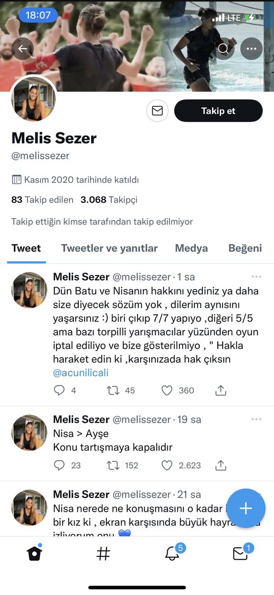 Herkese merhaba @meIissezer hesabı bana ait değildir. Gerçek ve tek hesabım bu hesaptır. Taklit olan hesabı spamlarsanız sevinirim.