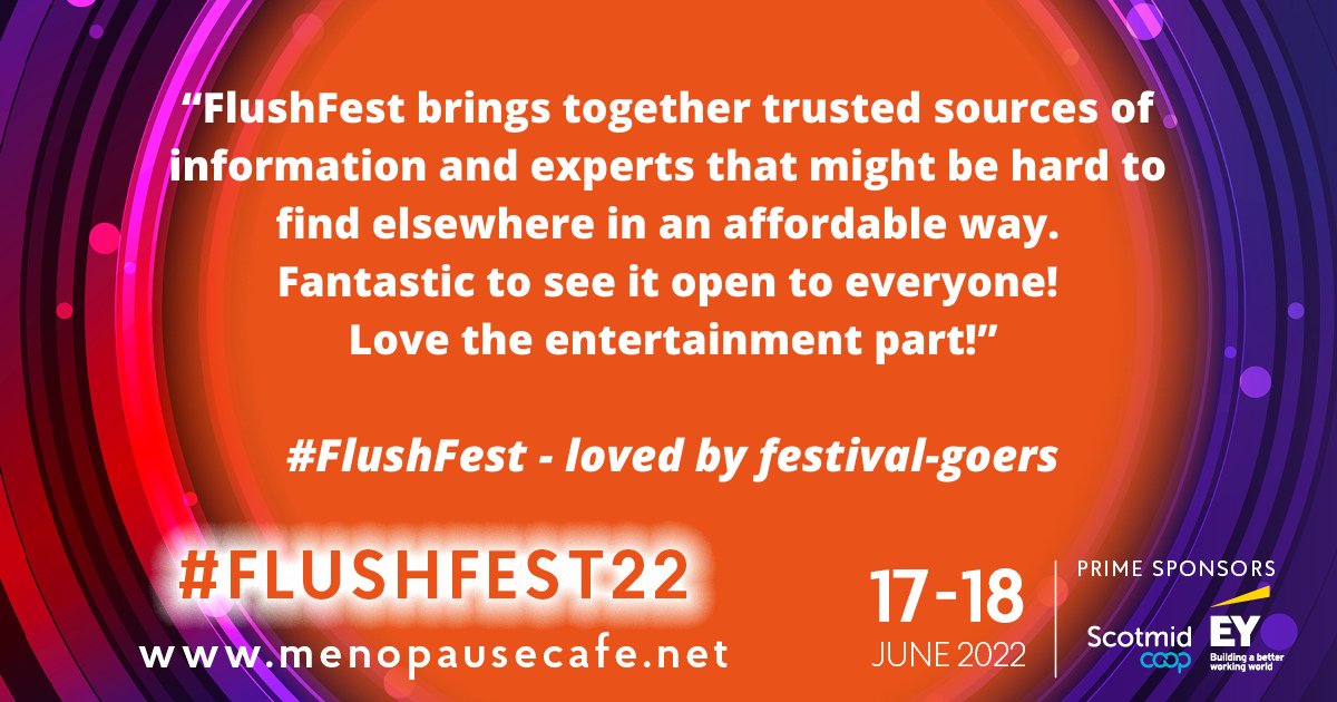Menopause_Cafe's tweet photo. In 2021, we had a great time learning and laughing together about all things #menopause. Come join us at #FlushFest22 - open to everyone around the world, regardless of age or gender. We even have Nicola Sturgeon chatting at the opening session @scotgovFM  https://t.co/xFpMeol5XT https://t.co/JfrDnSR06Y