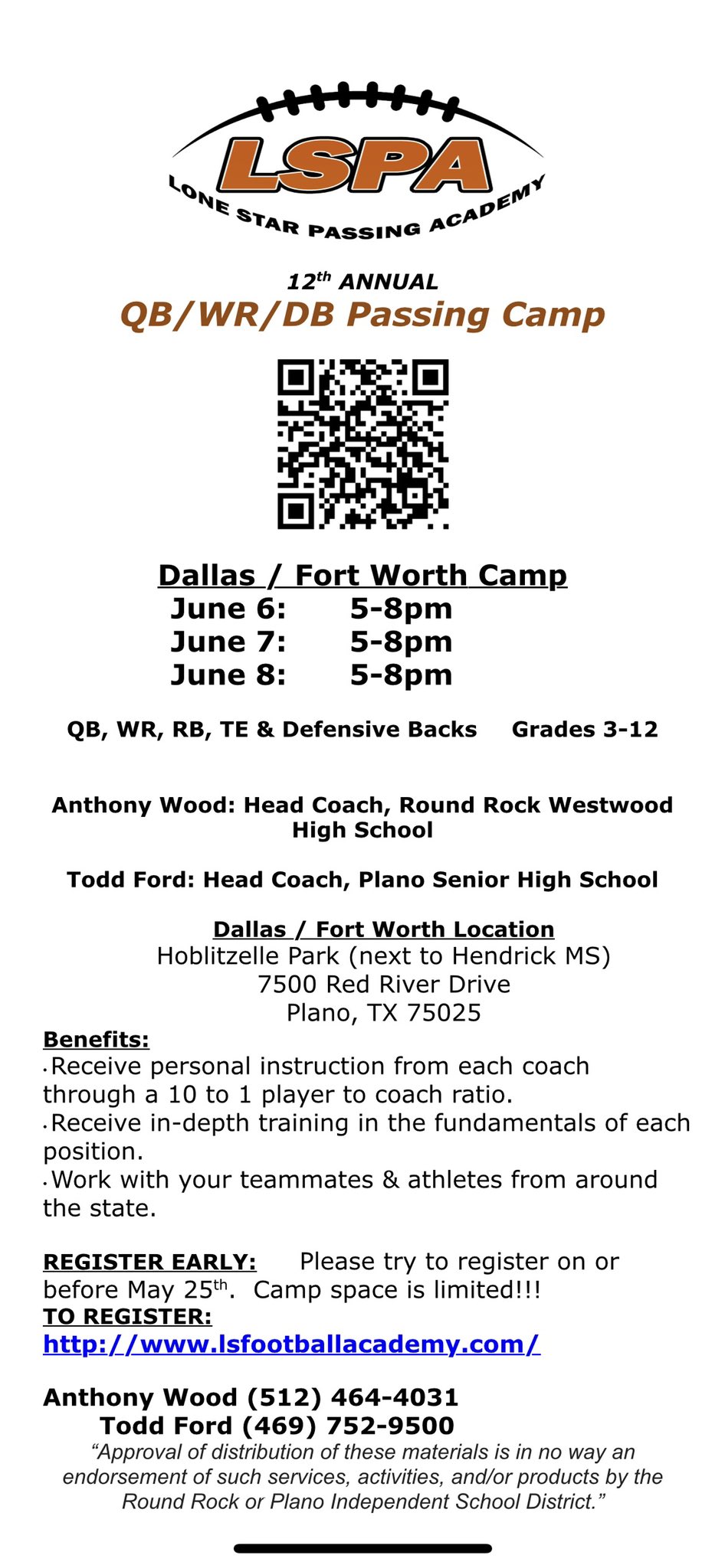 Plano Football on Twitter "Don’t to signup for the Lone Star