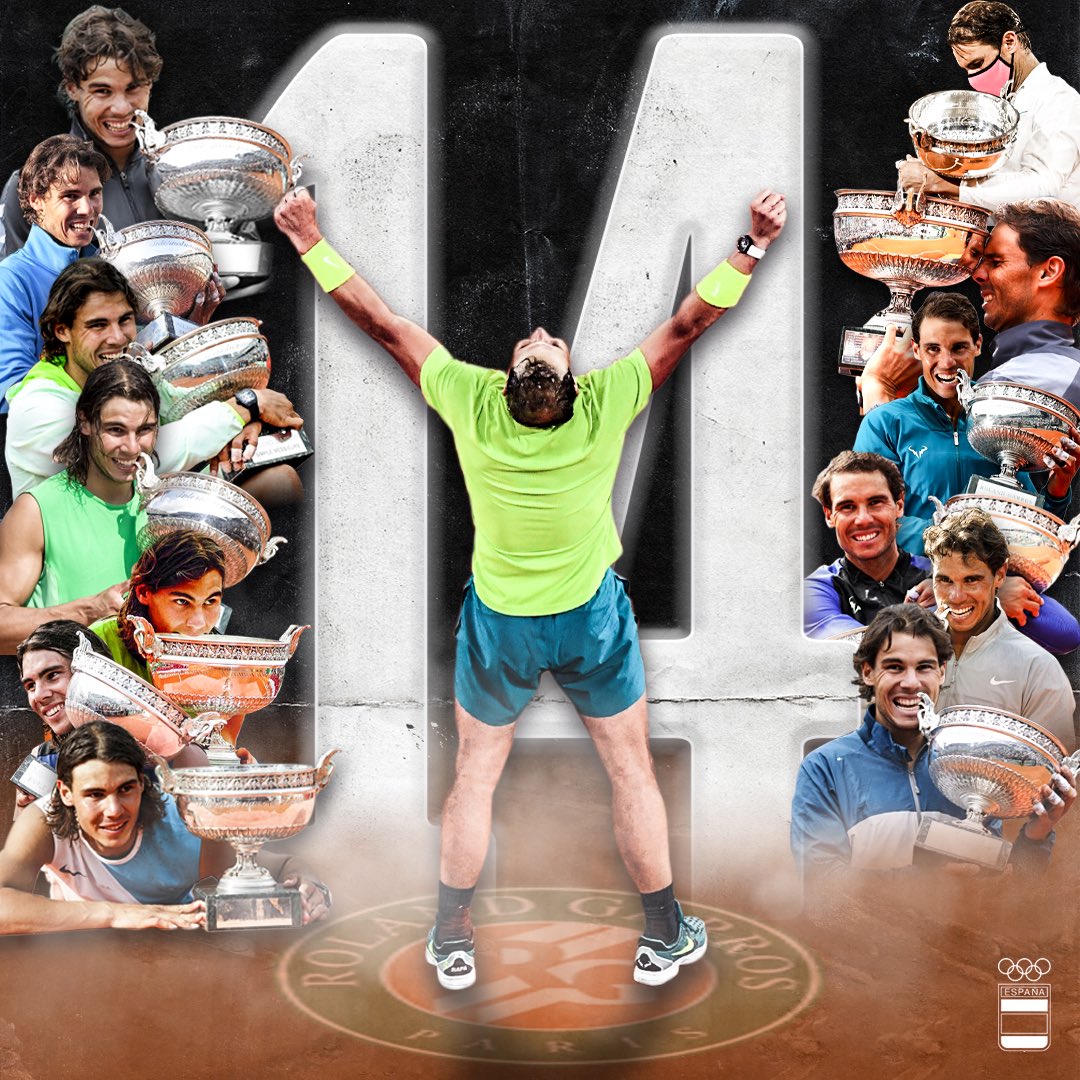 𝘾𝙖𝙩𝙤𝙧𝙘𝙚 veces 𝙍𝙖𝙛𝙖. 👑🇪🇸

𝟐𝟎𝟎𝟓
𝟐𝟎𝟎𝟔
𝟐𝟎𝟎𝟕
𝟐𝟎𝟎𝟖
𝟐𝟎𝟏𝟎
𝟐𝟎𝟏𝟏
𝟐𝟎𝟏𝟐
𝟐𝟎𝟏𝟑
𝟐𝟎𝟏𝟒
𝟐𝟎𝟏𝟕
𝟐𝟎𝟏𝟖
𝟐𝟎𝟏𝟗
𝟐𝟎𝟐𝟎
𝟐𝟎𝟐𝟐

#RolandGarros