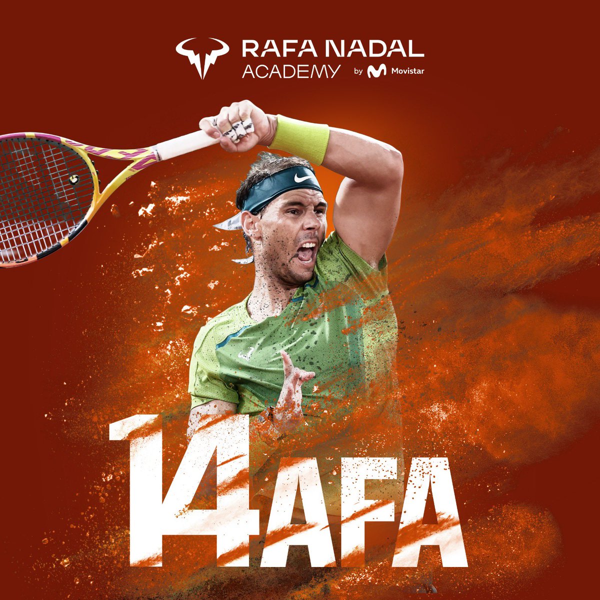 rnadalacademy's tweet photo. ¡LEYENDA #14AFA 🏆! 

🏆🏆🏆🏆🏆🏆🏆 #RolandGarros CHAMPION 
🏆🏆🏆🏆🏆🏆🏆

VAMOS @RafaelNadal! https://t.co/pkcJVOWieZ