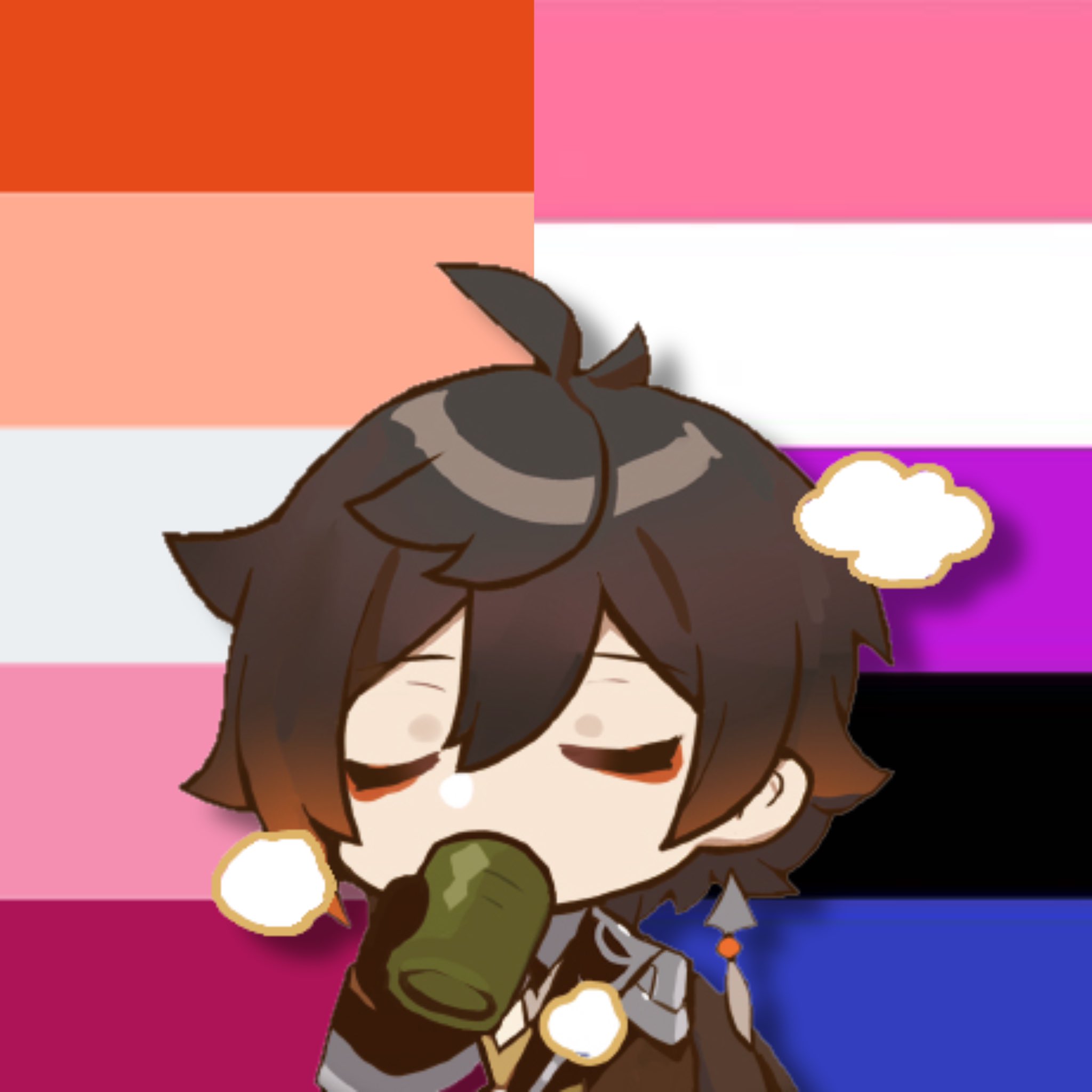 daily lesbianism on Twitter "zhongli is a genderfluid lesbian! https