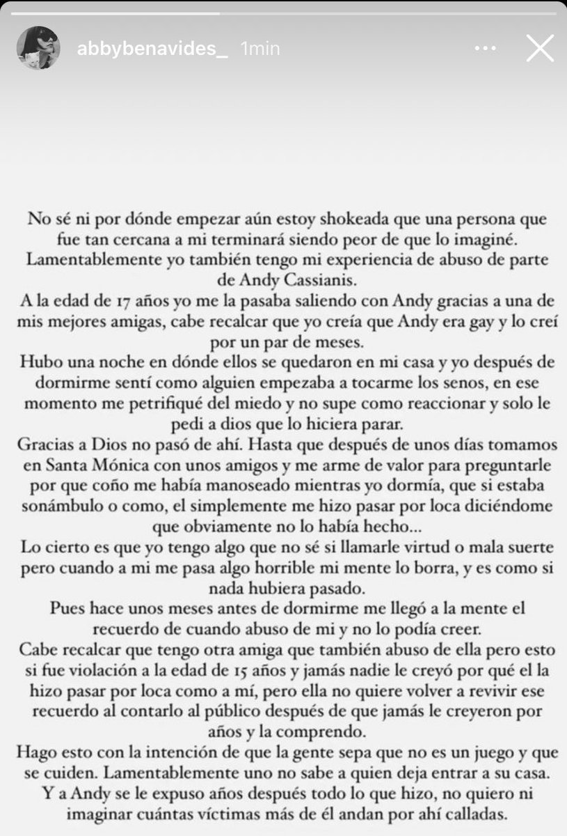 MilagrossBlanco's tweet photo. Otro testimonio de abusos de Andy Mendez https://t.co/ibO4Nf90LG