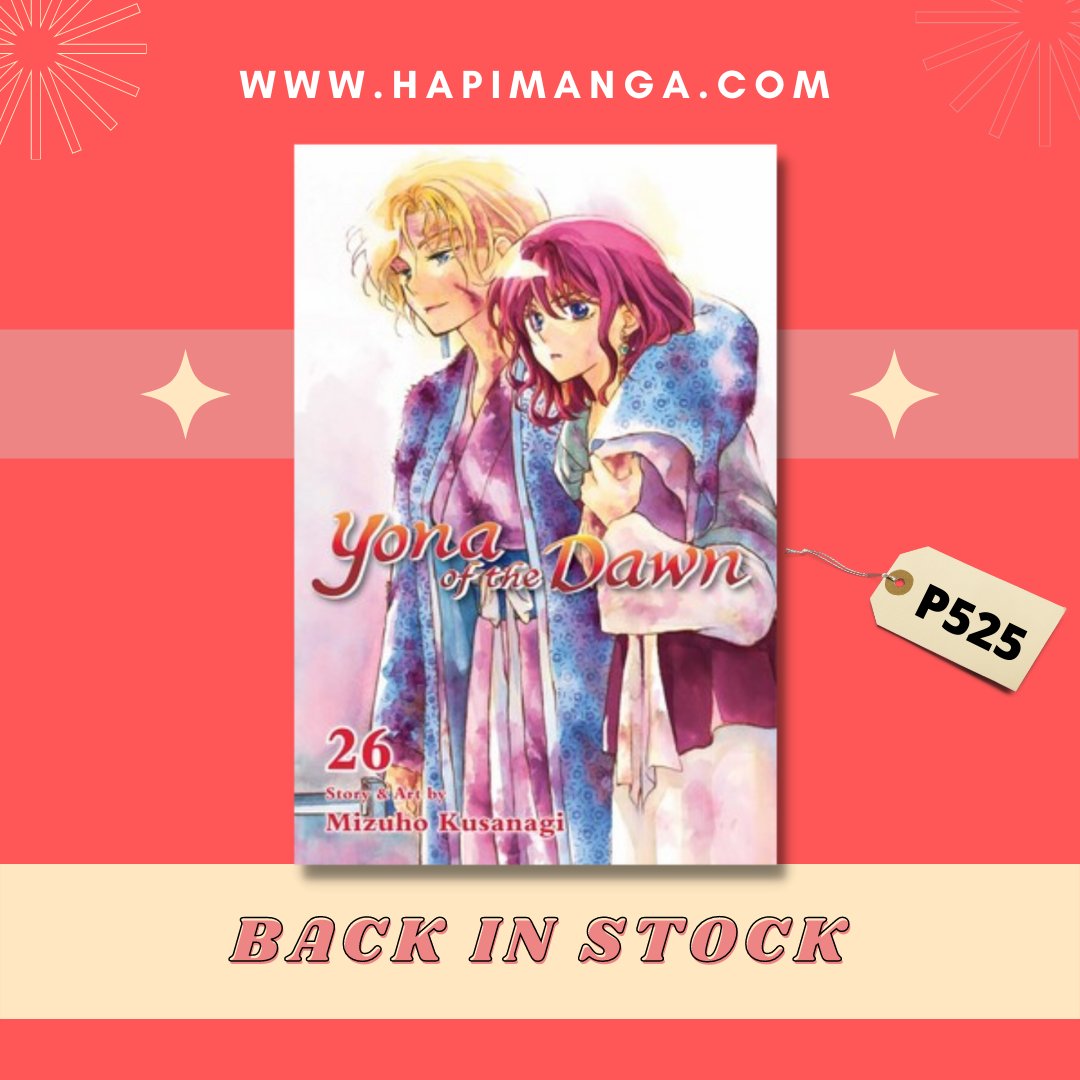 HapiManga's tweet photo. RESTOCK UPDATE!

Yona of the Dawn is now available in stock at https://t.co/h3Kl8o1PcR for PHP 525 only! 🤩

Also available on Shopee for PHP 580 (due to Shopee fees) : https://t.co/Nflqm3NQSL

Guaranteed:
💛 Brand New
💛 Official Viz Manga
💛 Ships 2-7 days https://t.co/thNsrCSOFC
