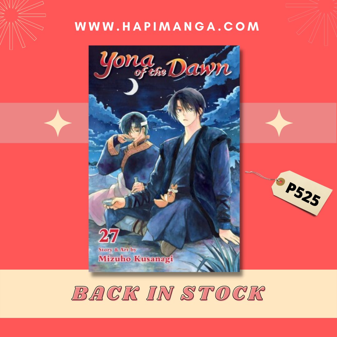 HapiManga's tweet photo. RESTOCK UPDATE!

Yona of the Dawn is now available in stock at https://t.co/h3Kl8o1PcR for PHP 525 only! 🤩

Also available on Shopee for PHP 580 (due to Shopee fees) : https://t.co/Nflqm3NQSL

Guaranteed:
💛 Brand New
💛 Official Viz Manga
💛 Ships 2-7 days https://t.co/thNsrCSOFC