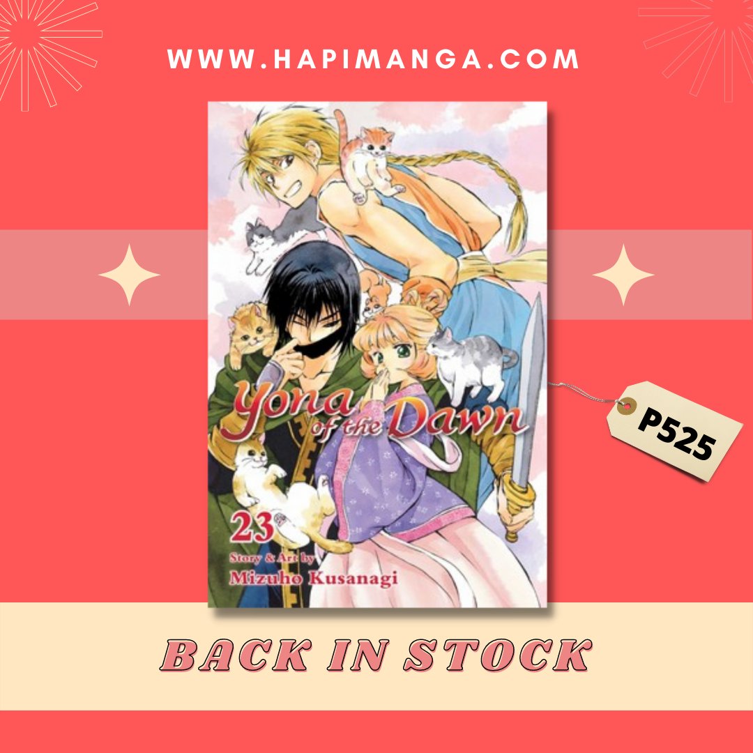 HapiManga's tweet photo. RESTOCK UPDATE!

Yona of the Dawn is now available in stock at https://t.co/h3Kl8o1PcR for PHP 525 only! 🤩

Also available on Shopee for PHP 580 (due to Shopee fees) : https://t.co/Nflqm3NQSL

Guaranteed:
💛 Brand New
💛 Official Viz Manga
💛 Ships 2-7 days https://t.co/thNsrCSOFC