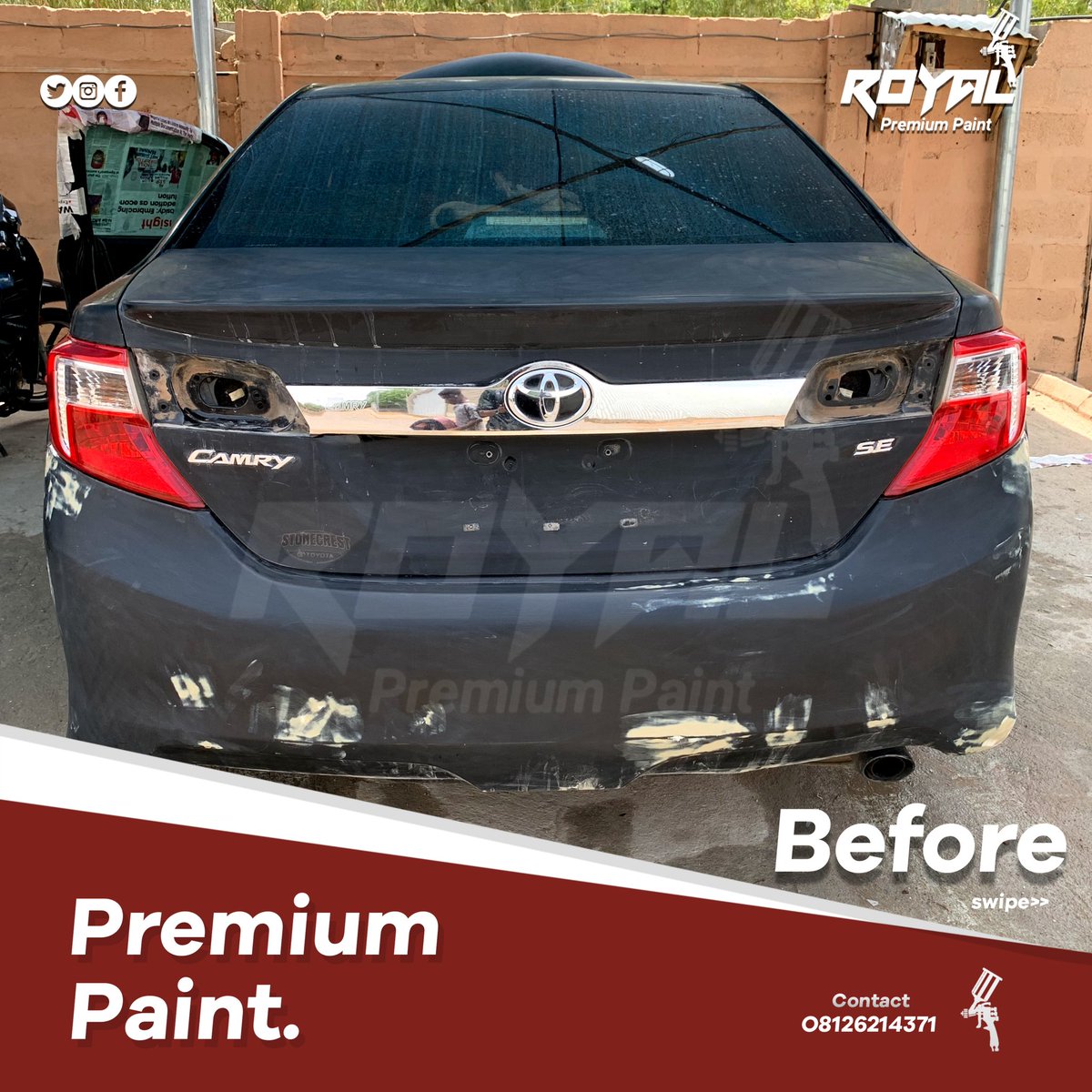 PremiumPaints's tweet photo. 2014 Toyota Camry Before Basic paint job. #blackchully #ashewoweb3 #Abuja #Curve2 https://t.co/X3n8hjCG2v