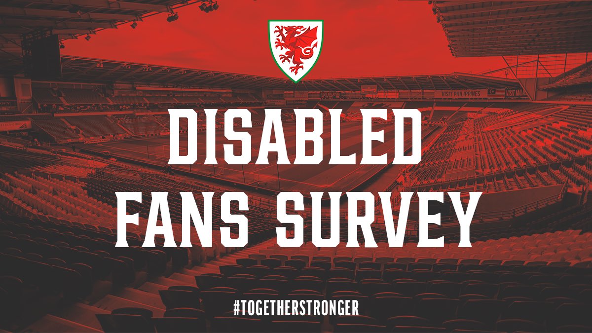 We want to hear from #YWalGoch disabled fans to understand the experiences <a href="/Cymru/">Wales 🏴󠁧󠁢󠁷󠁬󠁳󠁿</a> matches &amp; what barriers may exist to accessing matches for disabled people so we can improve provisions.

Help us by completing the below short survey 👇🏻

bit.ly/3NRl4VR

#PAWB