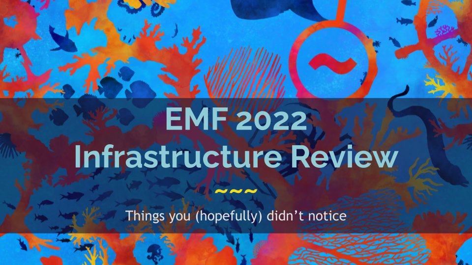 Infrastructure review: 18:30, stage A