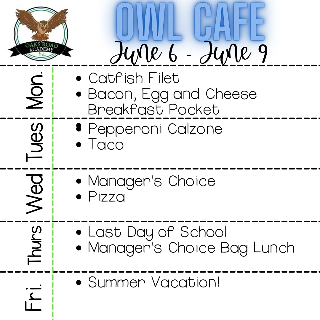It’s hard to believe, but here is the last menu post for the 21-22 school year!! 
Specially thanks to Ms. Brenda and her crew for making sure we had a delicious and healthy meals!