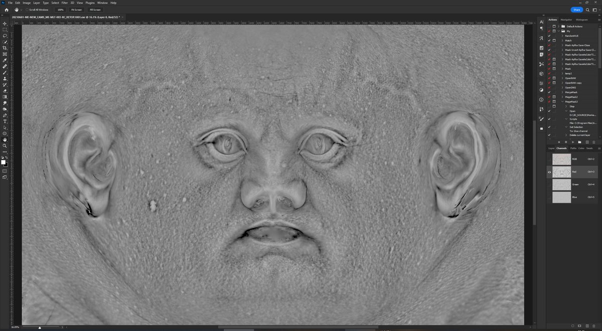 ssh4net's tweet photo. Texturing (texture projection) from multi-channel low/mid/high photometric displacement. It work well and not mixed channels as i worried.
Now just need find best processing coefficients to preserve most of usable information and displacement solver production ready
#photometric https://t.co/KDmwxNBHJR