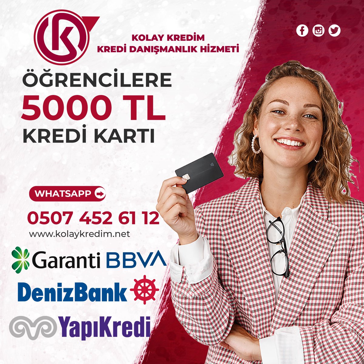kolaykredim's tweet photo. Anlaşmalı Bankalarımızdan Öğrencilere 5.000 ₺ Kredi İmkanı Hemen Başvuru Yap.
https://t.co/hIvo05aUyB https://t.co/H1ejWBrJsg